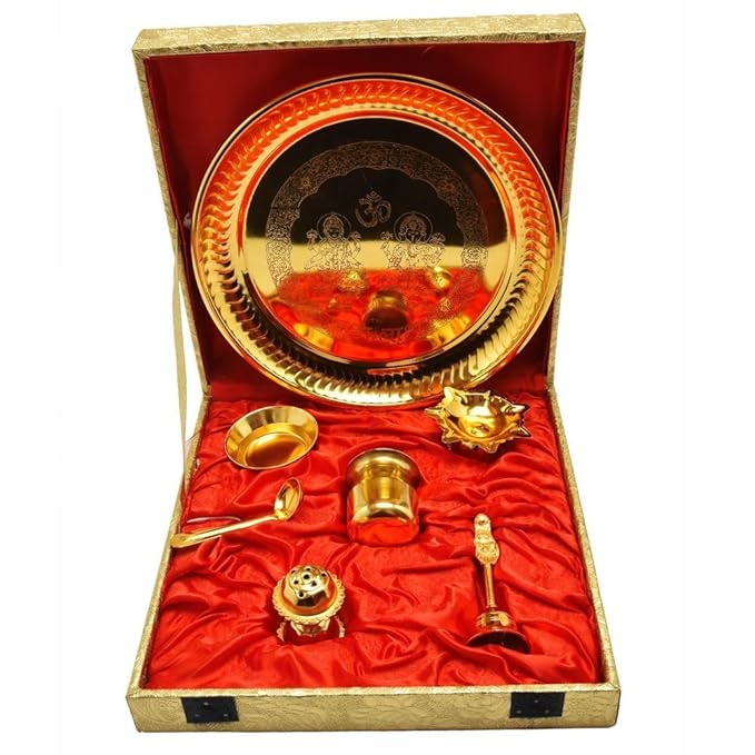 Gold Puja Thali Set